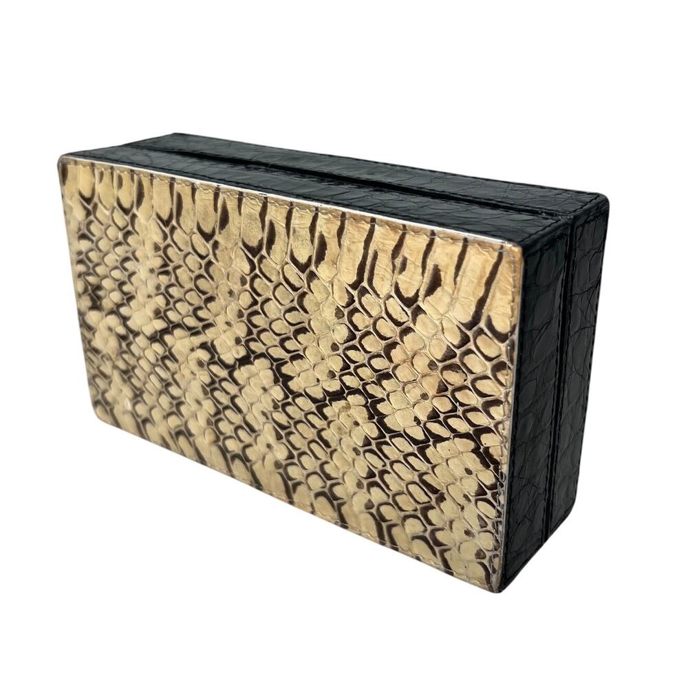 Nancy Gonzalez Snakeskin Crocodile Hard Case Box Clutch